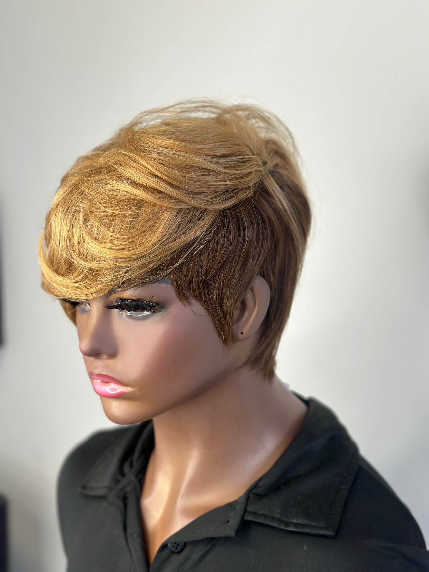 Pam-Short Style Human Hair Bonded Glueless Wig