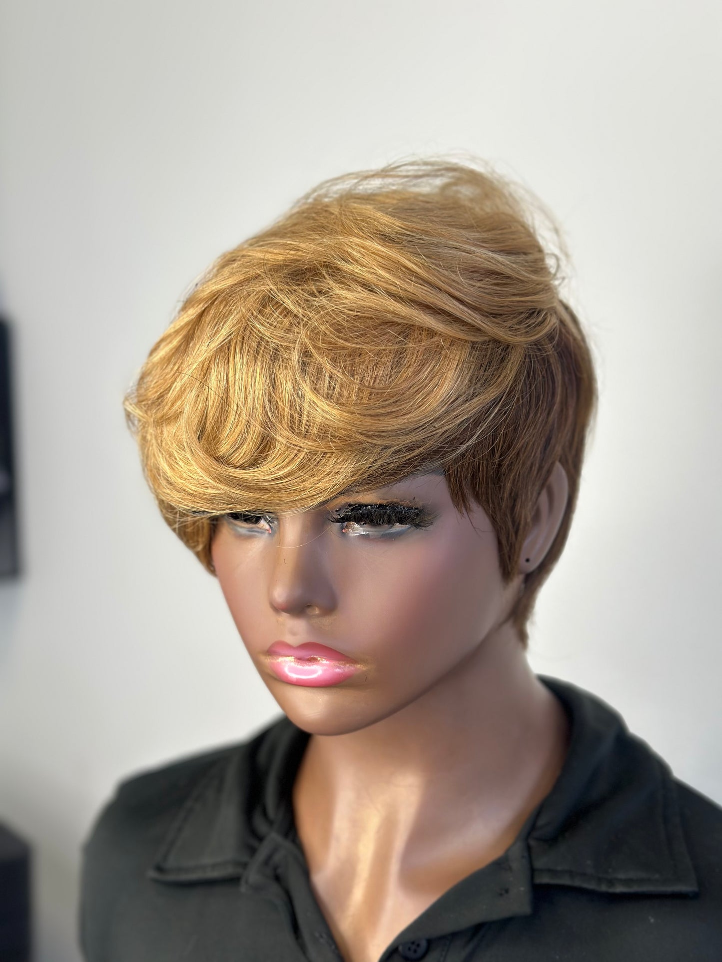 Pam-Short Style Human Hair Bonded Glueless Wig