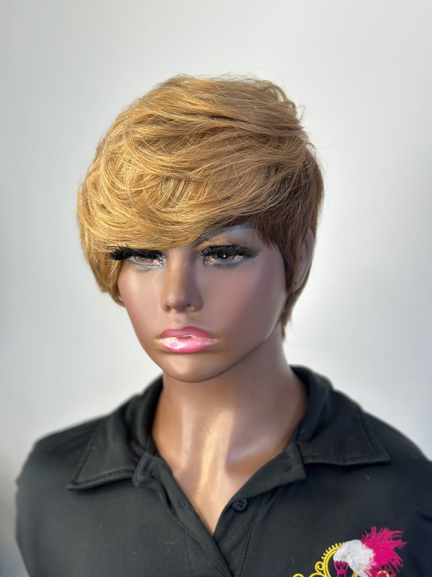 Pam-Short Style Human Hair Bonded Glueless Wig