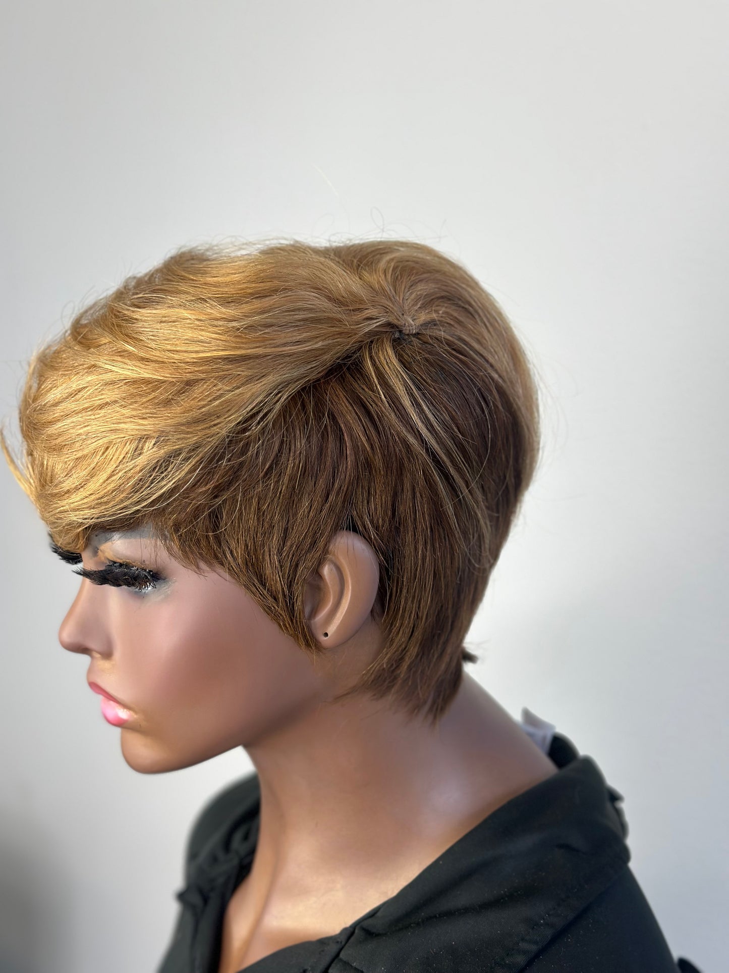 Pam-Short Style Human Hair Bonded Glueless Wig