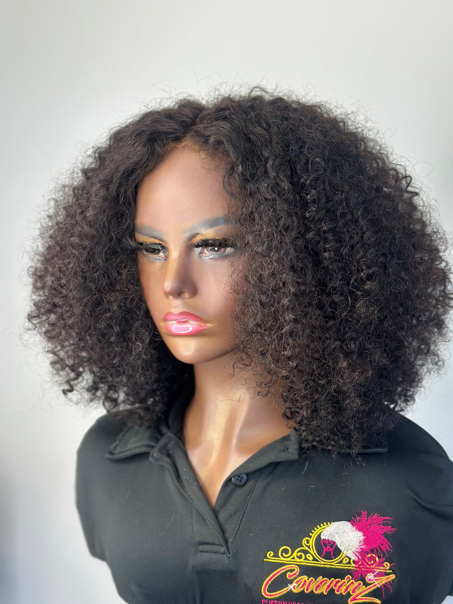 Stacy 14" HD Lace Top Kinky Curly Glueless Human Hair Wig