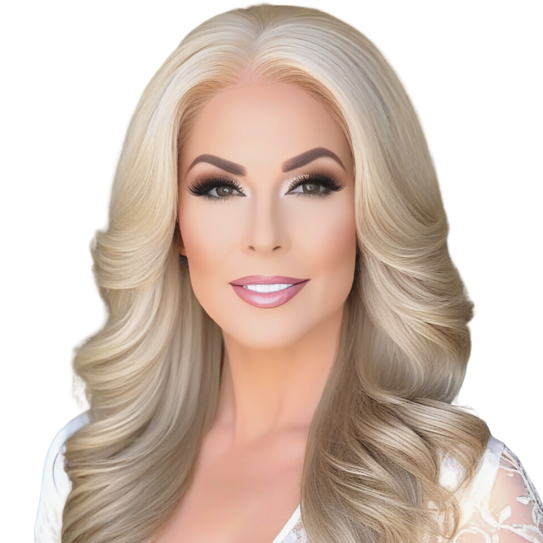 Katie 18" Invisible Lace Top Glueless Platinum Blonde Human Hair Wig