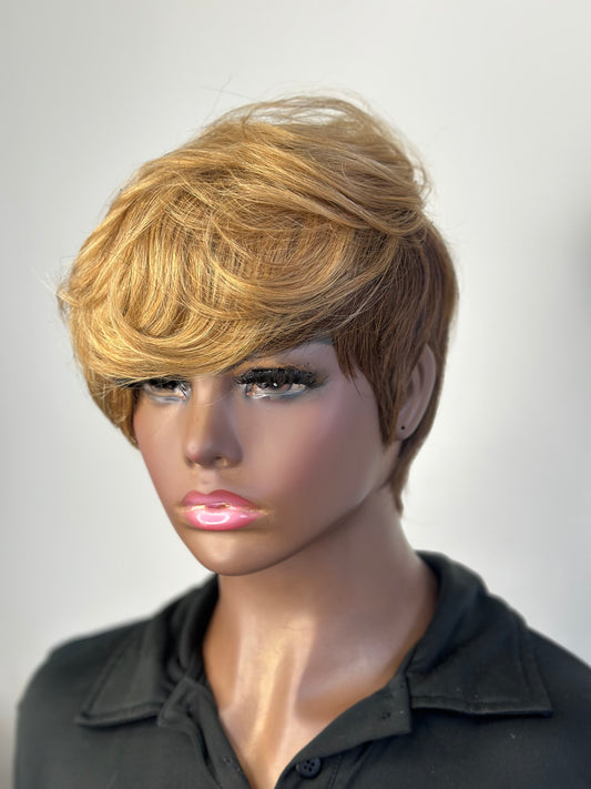 Pam-Short Style Human Hair Bonded Glueless Wig
