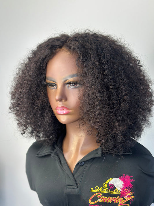 Stacy 14" HD Lace Top Kinky Curly Glueless Human Hair Wig