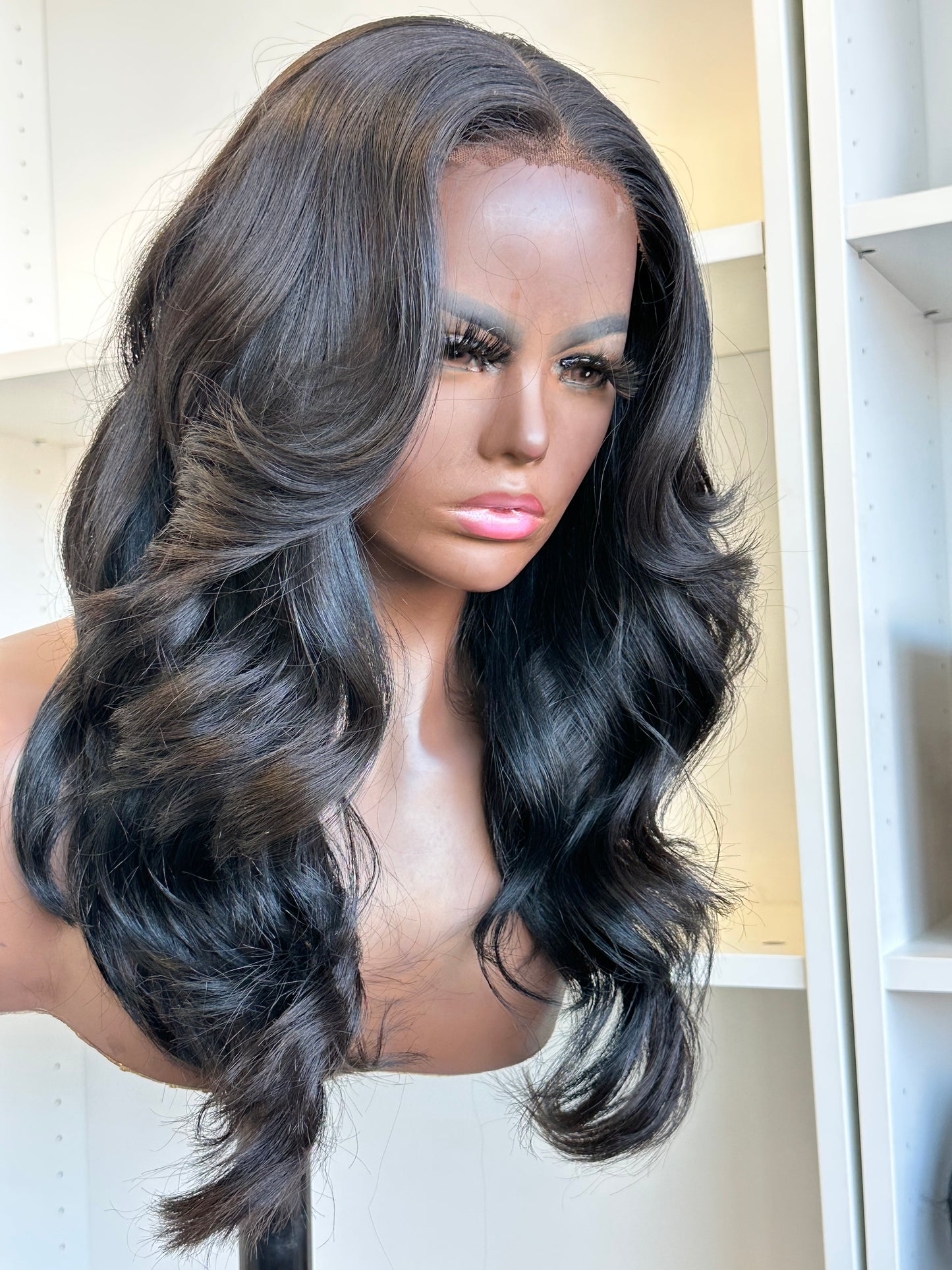 Mesha 24" 5x5 HD Lace Top Glueless Middle Part Human Hair Wig
