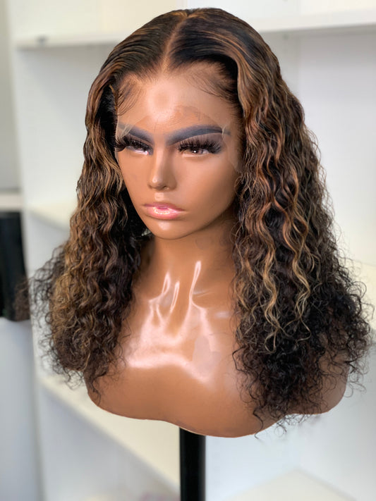 Melanie 16" Lace Front Deep Curly Wet & Wavy Glueless Human Hair Wig